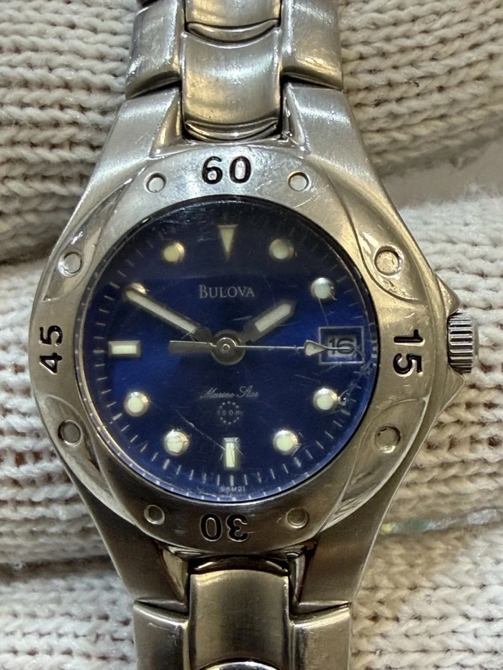 Bulova Marine Star Women's Watch 29.3mm Stainless Steel Blue Dial Quartz Date